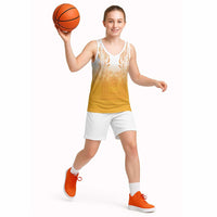 Philippines Barong Style Basketball Jersey with Polynesian Art and Leaf Motif Yellow Color