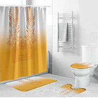 Philippines Barong Style Bathroom Set with Polynesian Art and Leaf Motif Yellow Color LT03 Bathroom Set (4 pcs) Yellow - Polynesian Pride
