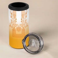 Philippines Barong Style 4 in 1 Can Cooler Tumbler with Polynesian Art and Leaf Motif Yellow Color LT03 - Polynesian Pride