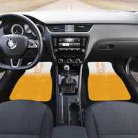 Philippines Barong Style Car Mats with Polynesian Art and Leaf Motif Yellow Color