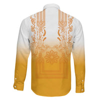 Philippines Barong Style Family Matching Mermaid Dress and Hawaiian Shirt with Polynesian Art and Leaf Motif Yellow Color LT03 - Polynesian Pride