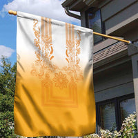 Philippines Barong Style Garden Flag with Polynesian Art and Leaf Motif Yellow Color