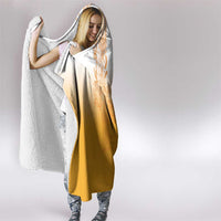 Philippines Barong Style Hooded Blanket with Polynesian Art and Leaf Motif Yellow Color