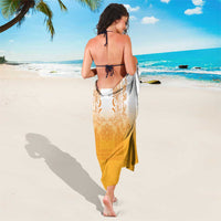 Philippines Barong Style Sarong with Polynesian Art and Leaf Motif Yellow Color