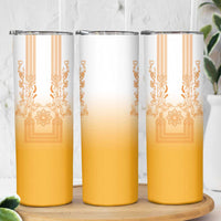 Philippines Barong Style Skinny Tumbler with Polynesian Art and Leaf Motif Yellow Color LT03 - Polynesian Pride