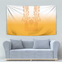 Philippines Barong Style Tapestry with Polynesian Art and Leaf Motif Yellow Color LT03 - Polynesian Pride