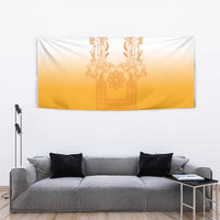 Philippines Barong Style Tapestry with Polynesian Art and Leaf Motif Yellow Color LT03 - Polynesian Pride