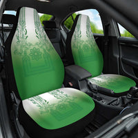 Philippines Barong Style Car Seat Cover with Polynesian Art and Leaf Motif Green Color LT03 One Size Green - Polynesian Pride