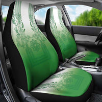 Philippines Barong Style Car Seat Cover with Polynesian Art and Leaf Motif Green Color LT03 - Polynesian Pride