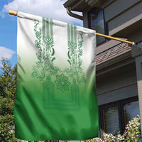Philippines Barong Style Garden Flag with Polynesian Art and Leaf Motif Green Color LT03 - Polynesian Pride