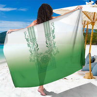 Philippines Barong Style Sarong with Polynesian Art and Leaf Motif Green Color LT03 One Size 44 x 66 inches Green - Polynesian Pride