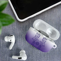 Philippines Barong Style AirPods Case with Polynesian Art and Leaf Motif Purple Color