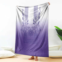 Philippines Barong Style Blanket with Polynesian Art and Leaf Motif Purple Color LT03 - Polynesian Pride