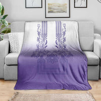 Philippines Barong Style Blanket with Polynesian Art and Leaf Motif Purple Color LT03 - Polynesian Pride
