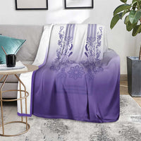 Philippines Barong Style Blanket with Polynesian Art and Leaf Motif Purple Color LT03 - Polynesian Pride