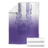 Philippines Barong Style Blanket with Polynesian Art and Leaf Motif Purple Color LT03 - Polynesian Pride