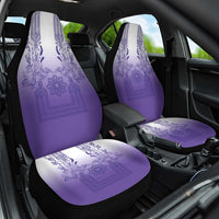 Philippines Barong Style Car Seat Cover with Polynesian Art and Leaf Motif Purple Color LT03 One Size Purple - Polynesian Pride