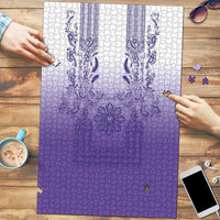 Philippines Barong Style Puzzle with Polynesian Art and Leaf Motif Purple Color LT03 Purple - Polynesian Pride