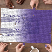 Philippines Barong Style Puzzle with Polynesian Art and Leaf Motif Purple Color LT03 - Polynesian Pride