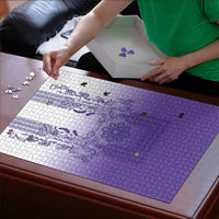 Philippines Barong Style Puzzle with Polynesian Art and Leaf Motif Purple Color LT03 - Polynesian Pride