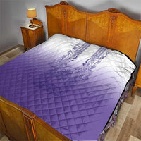 Philippines Barong Style Quilt with Polynesian Art and Leaf Motif Purple Color