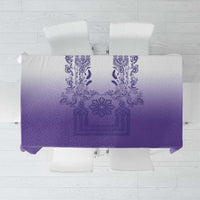 Philippines Barong Style Tablecloth with Polynesian Art and Leaf Motif Purple Color