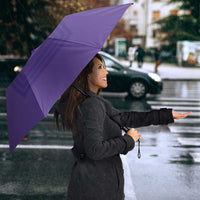 Philippines Barong Style Umbrella with Polynesian Art and Leaf Motif Purple Color