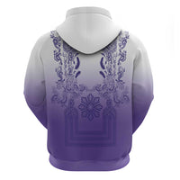 Philippines Barong Style Zip Hoodie with Polynesian Art and Leaf Motif Purple Color LT03 - Polynesian Pride
