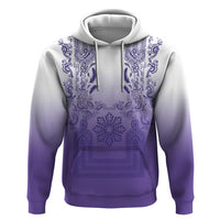 Philippines Barong Style Zip Hoodie with Polynesian Art and Leaf Motif Purple Color LT03 Pullover Hoodie Purple - Polynesian Pride
