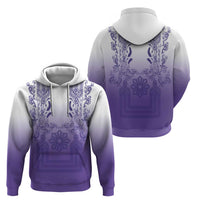 Philippines Barong Style Zip Hoodie with Polynesian Art and Leaf Motif Purple Color LT03 - Polynesian Pride