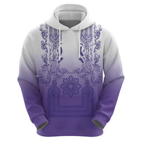 Philippines Barong Style Zip Hoodie with Polynesian Art and Leaf Motif Purple Color LT03 - Polynesian Pride