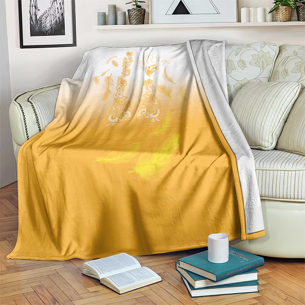 Philippines National Costume Style Blanket Barong Tagalog and Eagle Feather Yellow Color