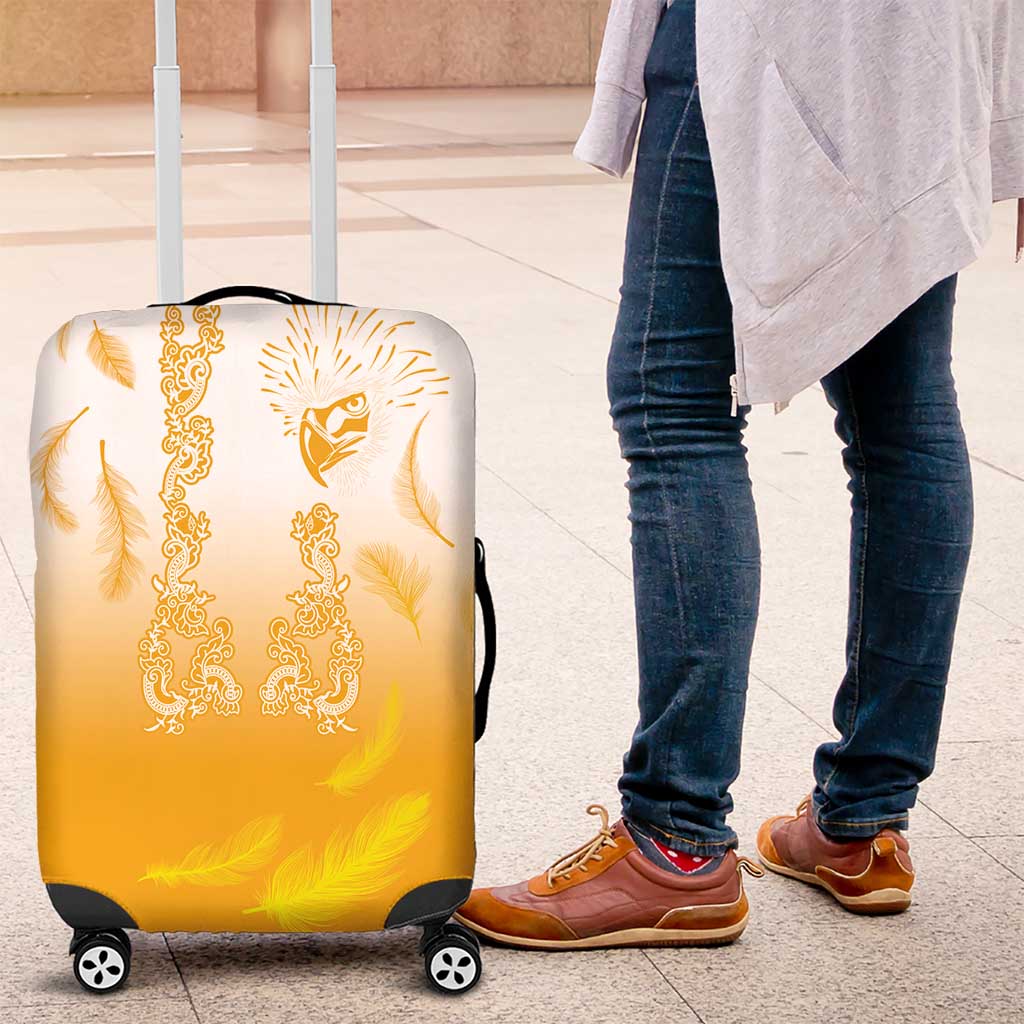 Philippines National Costume Style Luggage Cover Barong Tagalog and Eagle Feather Yellow Color