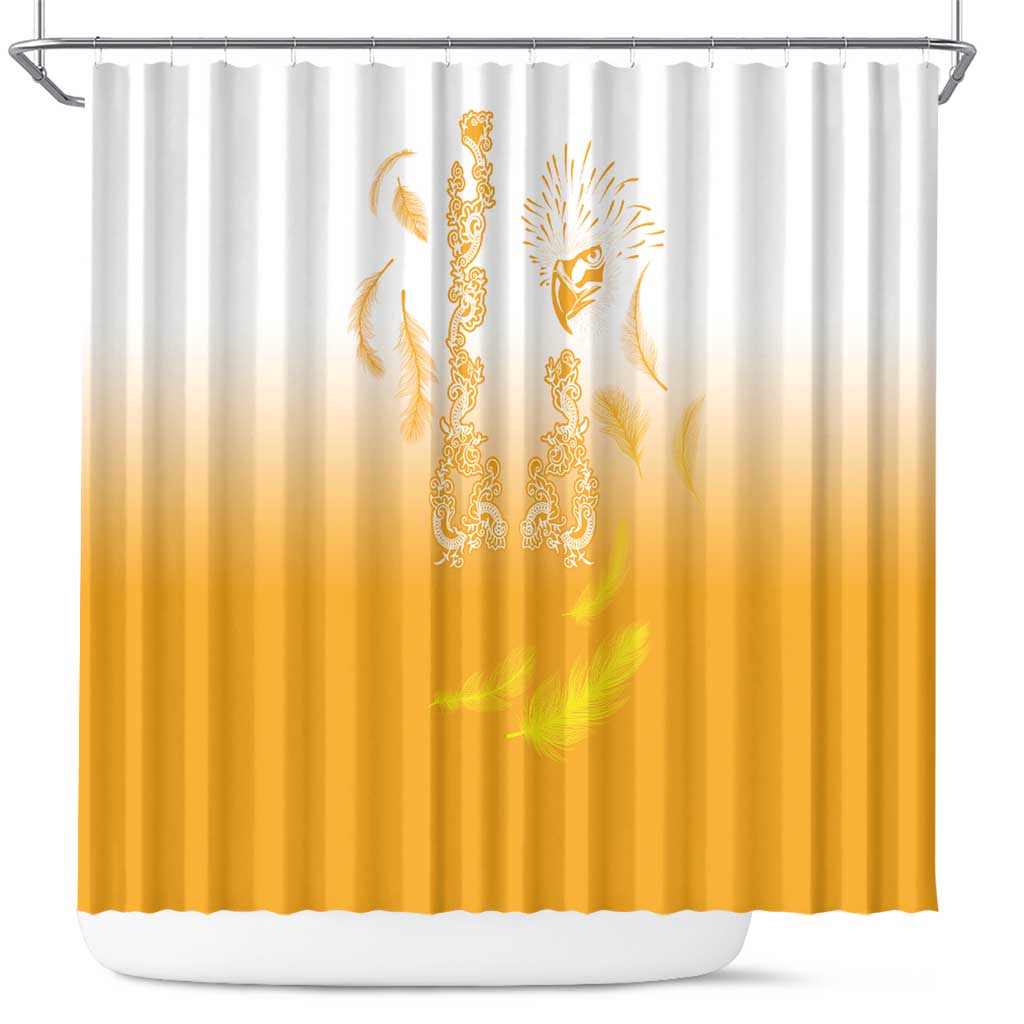Philippines National Costume Style Shower Curtain Barong Tagalog and Eagle Feather Yellow Color