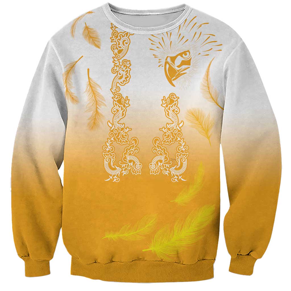 Philippines National Costume Style Sweatshirt Barong Tagalog and Eagle Feather Yellow Color