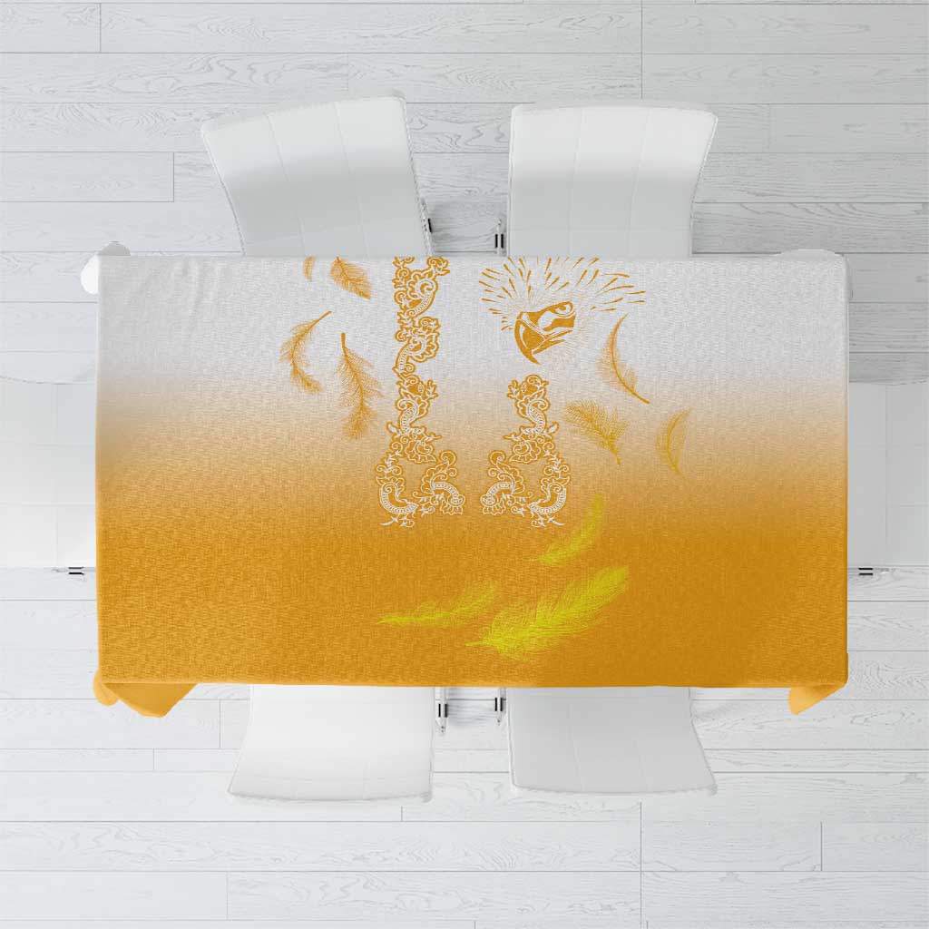 Philippines National Costume Style Tablecloth Barong Tagalog and Eagle Feather Yellow Color