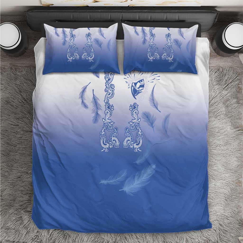 Philippines National Costume Style Bedding Set Barong Tagalog and Eagle Feather Blue Color