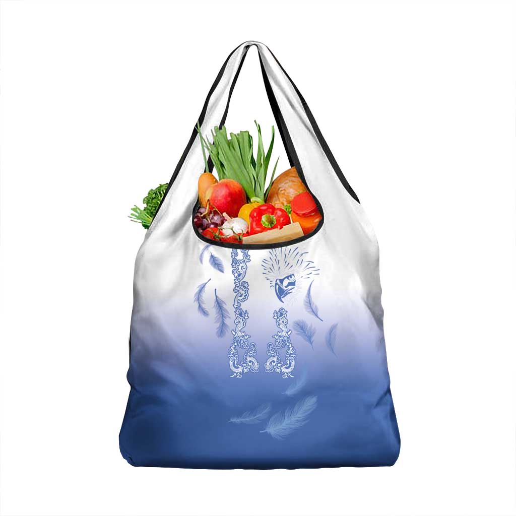 Philippines National Costume Style Grocery Bag Barong Tagalog and Eagle Feather Blue Color