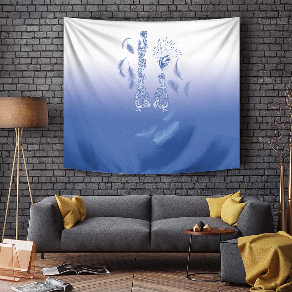 Philippines National Costume Style Tapestry Barong Tagalog and Eagle Feather Blue Color