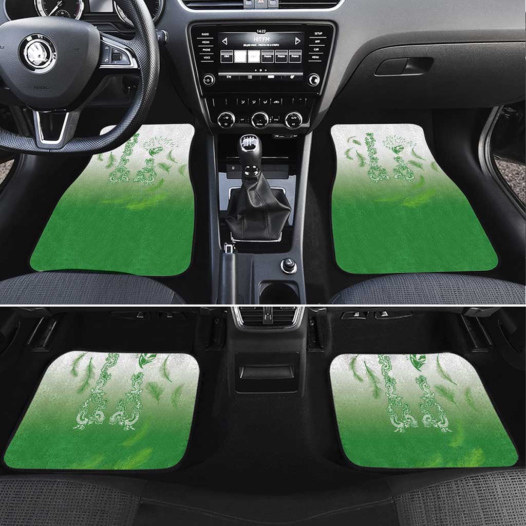 Philippines National Costume Style Car Mats Barong Tagalog and Eagle Feather Green Color