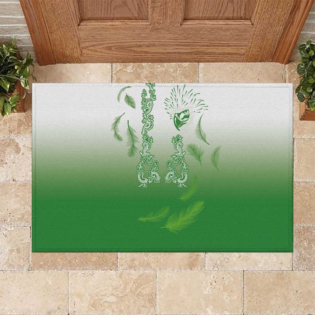 Philippines National Costume Style Rubber Doormat Barong Tagalog and Eagle Feather Green Color