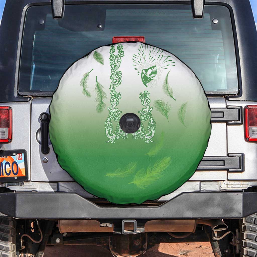 Philippines National Costume Style Spare Tire Cover Barong Tagalog and Eagle Feather Green Color