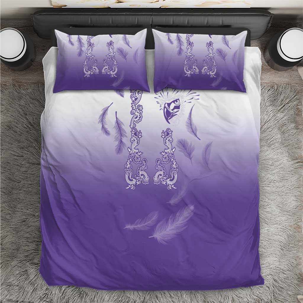 Philippines National Costume Style Bedding Set Barong Tagalog and Eagle Feather Purple Color