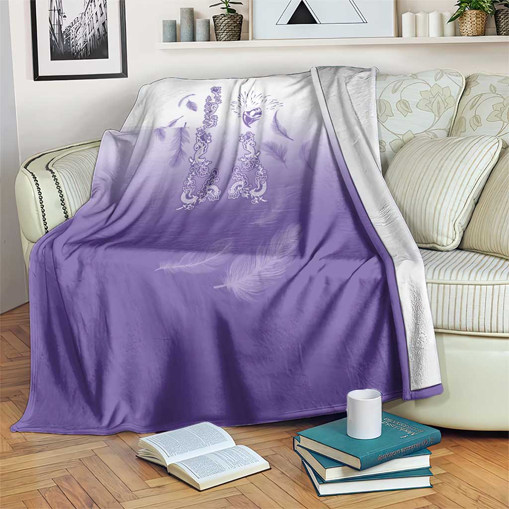 Philippines National Costume Style Blanket Barong Tagalog and Eagle Feather Purple Color