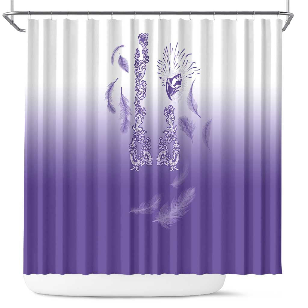 Philippines National Costume Style Shower Curtain Barong Tagalog and Eagle Feather Purple Color
