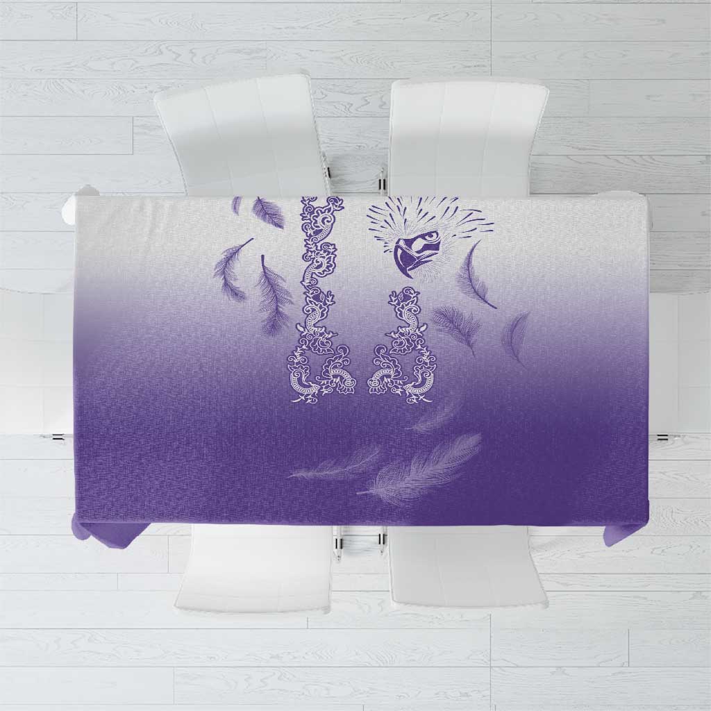 Philippines National Costume Style Tablecloth Barong Tagalog and Eagle Feather Purple Color