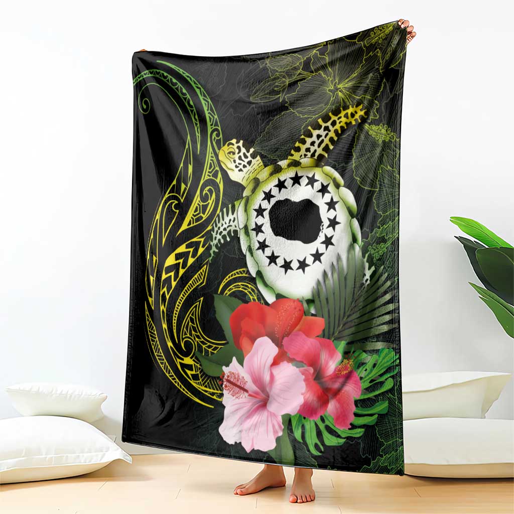 Kia Orana Cook Islands Blanket Turtle and Hibiscus Polynesian Pattern
