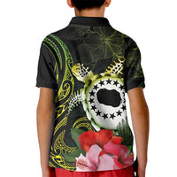 Kia Orana Cook Islands Kid Polo Shirt Turtle and Hibiscus Polynesian Pattern LT03 - Polynesian Pride