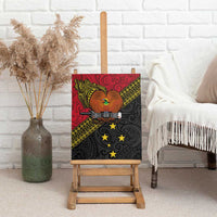 Papua new Guinea Goroka Show Canvas Wall Art Bird-of-paradise and Melanesian Tattoo Pattern