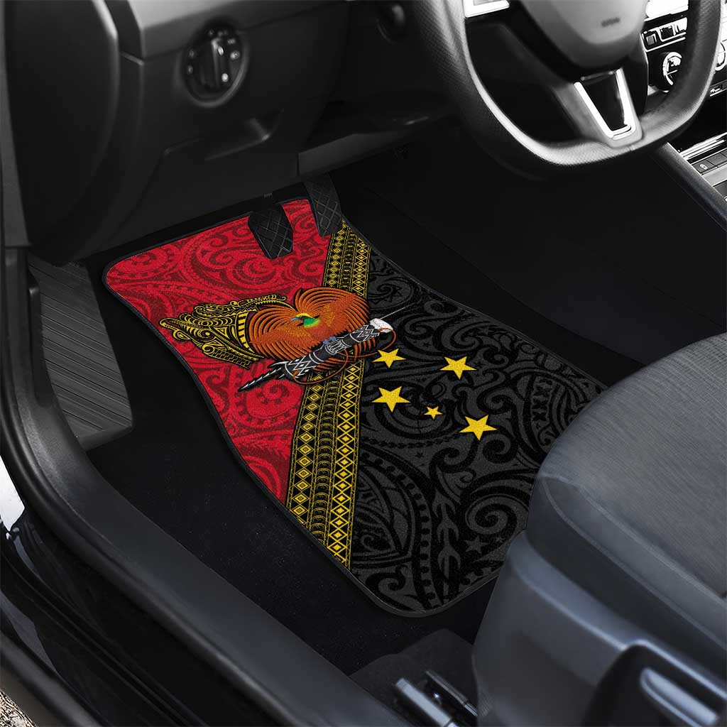 Papua new Guinea Goroka Show Car Mats Bird-of-paradise and Melanesian Tattoo Pattern